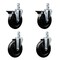 Service Caster 5'' Hard Rubber Wheel Swivel 7/8'' Square Stem Caster Set 2 Brakes, 4PK SCC-SQ20S514-HRS-PLB-78-2-S-2 - alternate 1